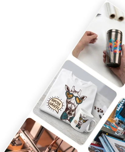 Printed tumblers, shirts and mugs from bulk orders